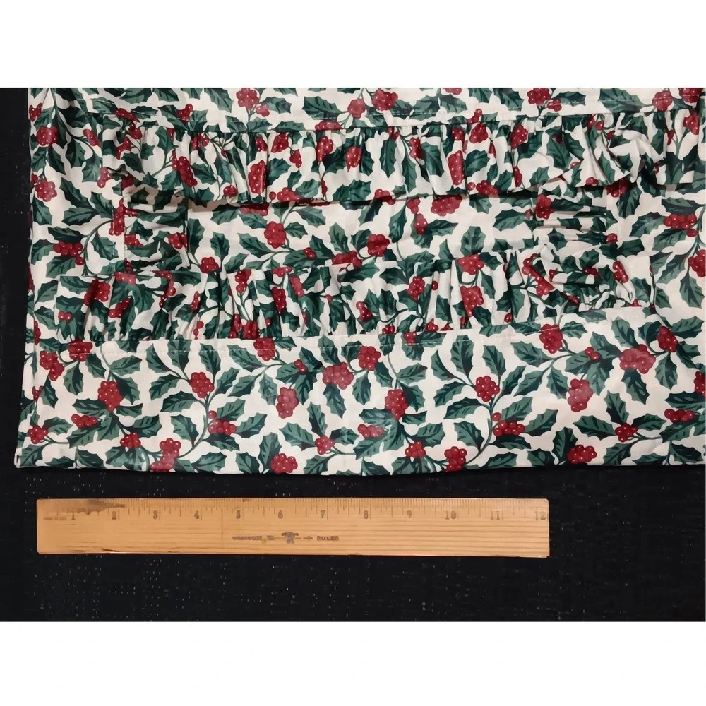 Longaberger Traditional Holly Serving Tray Basket Liner 217927 Christmas Ruffle